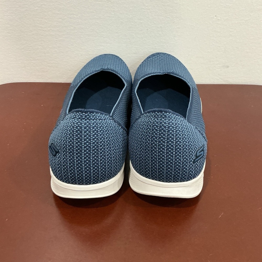 Skechers Shoes Womens 10 Go Step Lite Navy Ballet Flats Goga Max Comfort Slip On - Picture 2 of 6